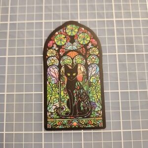 10/$10 Sticker Stained Glass Black Cat Theme Wicca Witchy Goth